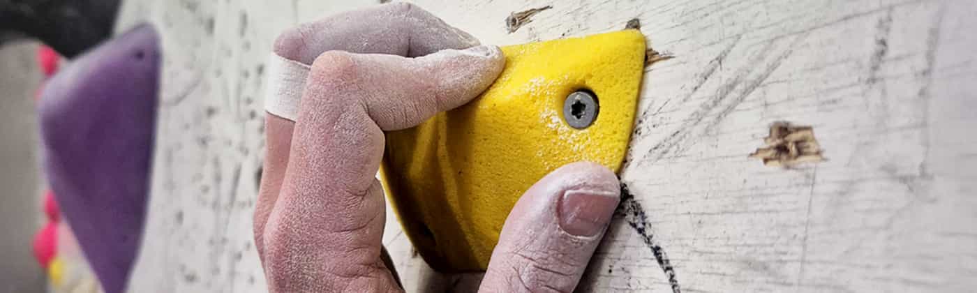 Bouldering holds analyzed for climbing hold surface roughness using 3D optical profilometry.