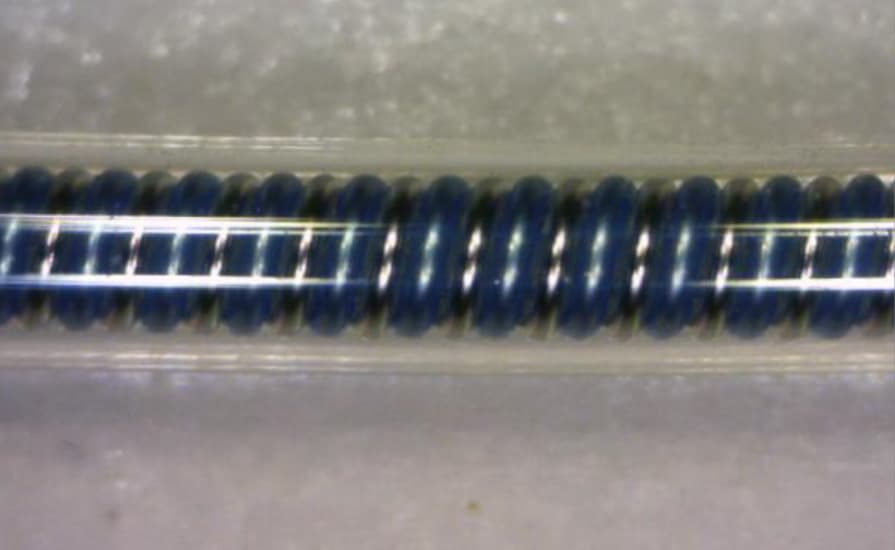 Polyether-polyurethane pacing lead surface before wear testing in Hanks’ solution